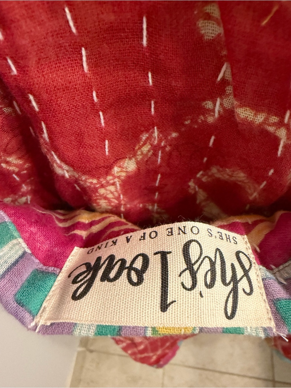 Reversible Kantha Kimono Robe Duster - Picture 8 of 8